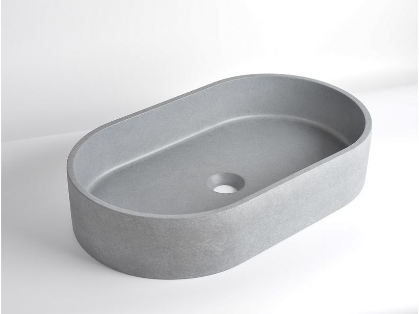 Aufsatzwaschbecken Concrete 60x35 cm H12 aus Harz und Zement | IperCeramica