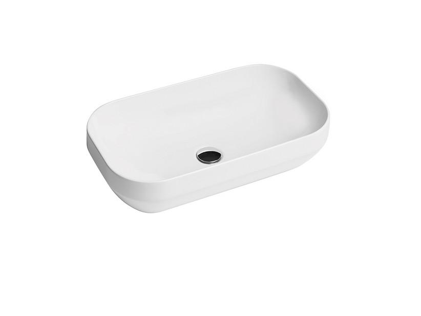 Aufsatzwaschbecken Decus Rechteckig 60 cm aus matt weißer Keramik | IperCeramica