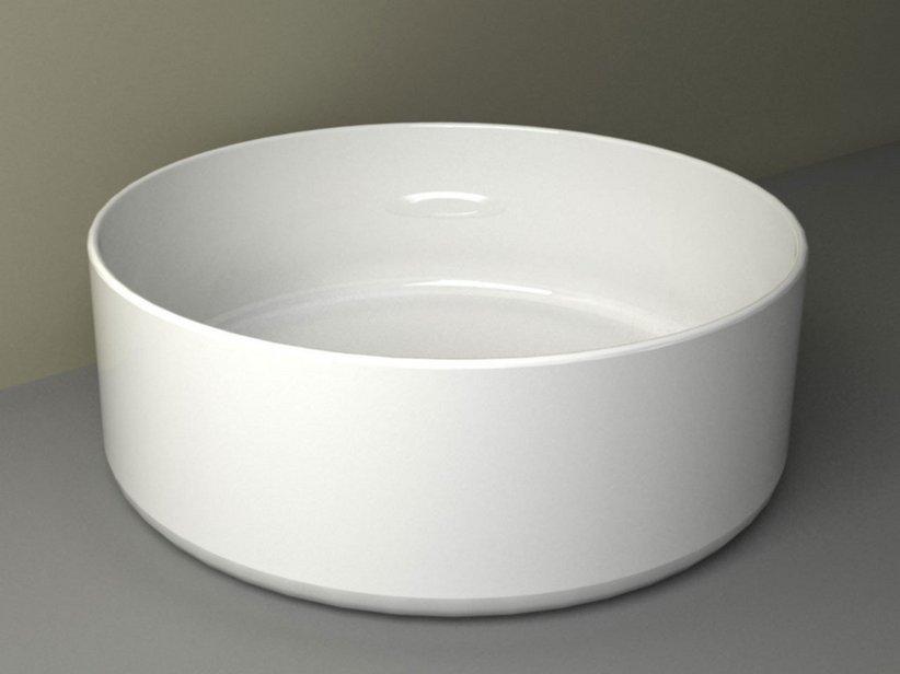 AUFSATZWASCHBECKEN PIUMA TONDO Ø40 H12 cm KERAMIK WEISS GLÄNZEND | IperCeramica
