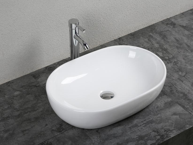 AUFSATZWASCHBECKEN TICINO 60X42XH14 cm KERAMIK WEISS GLÄNZEND | IperCeramica