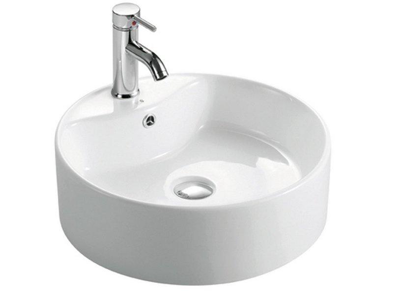 AUFSATZWASCHBECKEN YAKARTA Ø46 H15 cm KERAMIK WEISS GLÄNZEND | IperCeramica