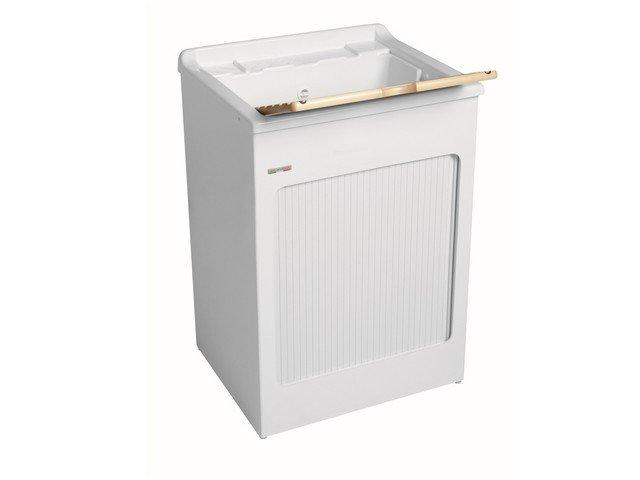 Waschküchenmöbel Lavacril 60x50 cm Weiß miit Rolladen | IperCeramica