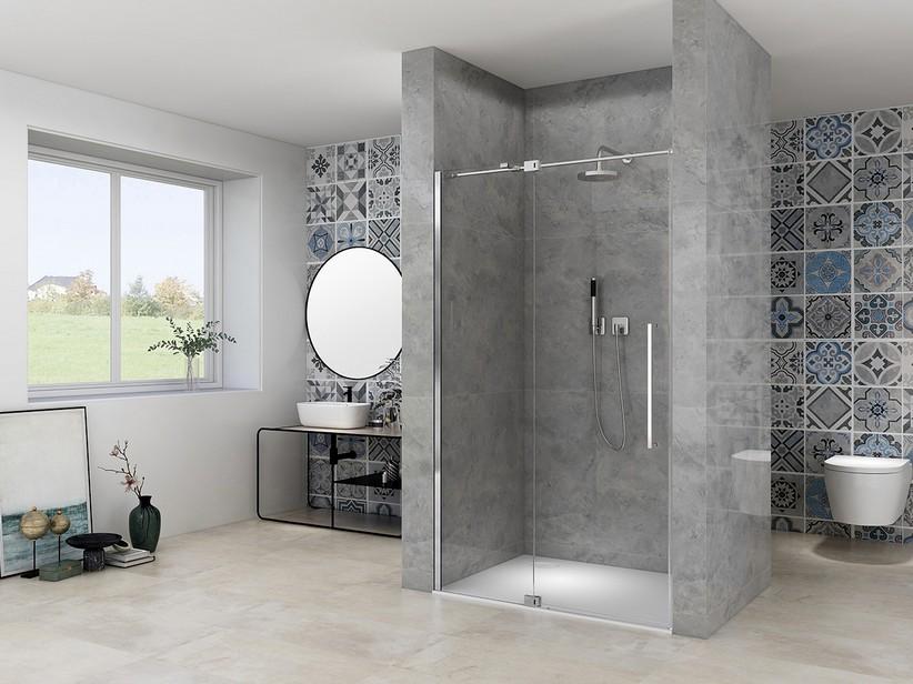 Duschschwingtür Mantra 110xH200 Erw 105/115 cm Chrom Klarglas 8mm | IperCeramica