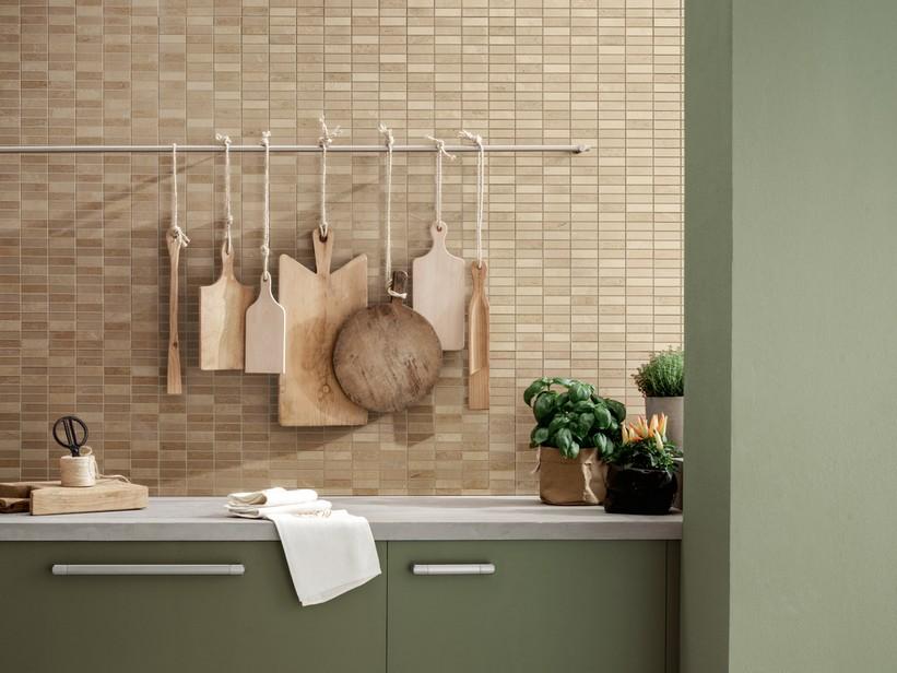 Mosaik aus Marmor Mini Teseo Beige 30,5x30,5 | IperCeramica