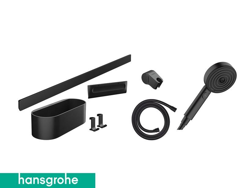 Duschenpaket Eco Hansgrohe® WallStoris Schwarz matt | IperCeramica