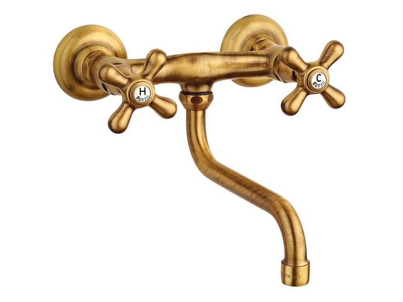 Mischer Einhebelarmatur für Waschbecken an der Wand Mamoli Epoque Bronze | IperCeramica