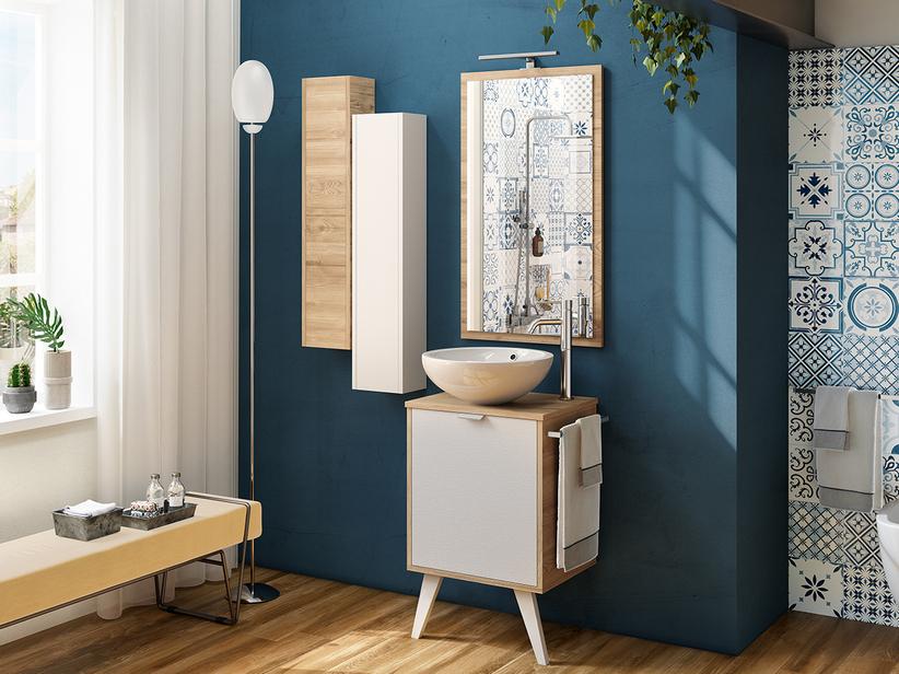BADMÖBEL MILU' 50 CM 2 AUF DEM BODEN STEHENDE BEINE MIT PLATTE | IperCeramica