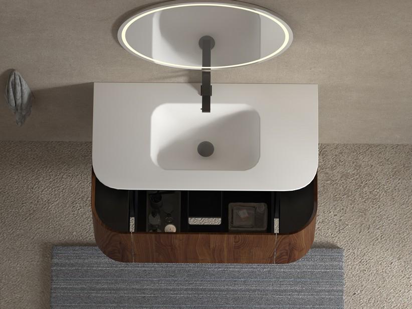 Tide Unitop-Waschbecken 100x50xH1,2 cm aus Solid Surface Weiß matt | IperCeramica