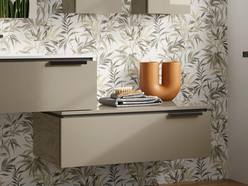 Kommode TOUCH 70 cm mit 1 Schublade Graubeige glänzend | IperCeramica
