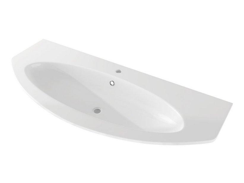 EINBAUWASCHBECKEN MODO UNITOP 122X52 cm HARZ WEISS GLÄNZEND | IperCeramica