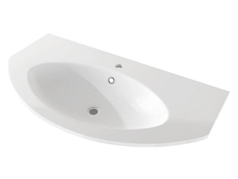 EINBAUWASCHBECKEN MODO UNITOP 92X52 cm HARZ WEISS GLÄNZEND | IperCeramica