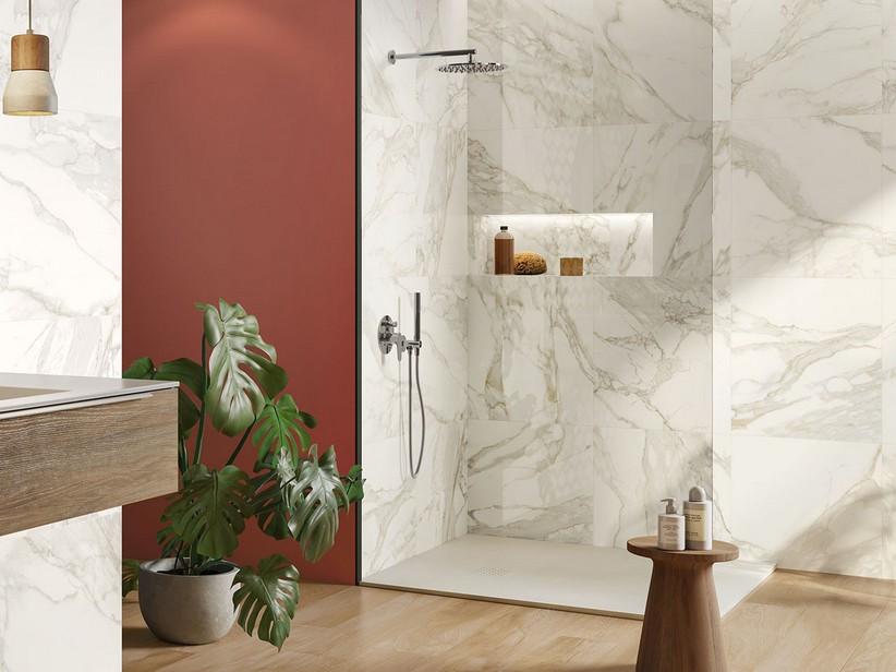Fliese Montblanc 60X60 Feinsteinzeug mit weißer Marmoroptik | IperCeramica