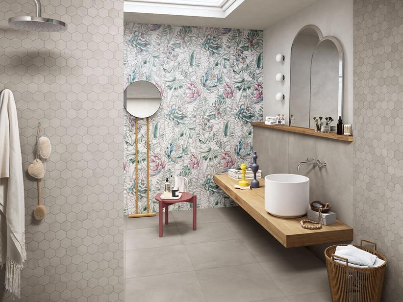 Feinsteinzeugmosaik All Grey 29x27 Harz-Zementoptik Grau | IperCeramica