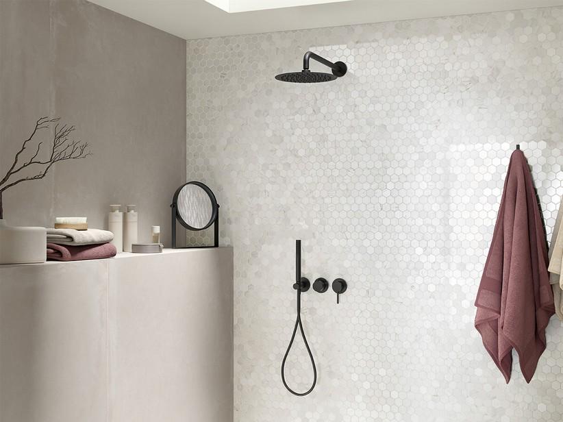 Mosaik Hexa White 28x28 aus weißem Marmor | IperCeramica
