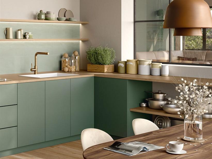 Wandfliese Move Sage 25x60 einfarbig Grün Matt | IperCeramica