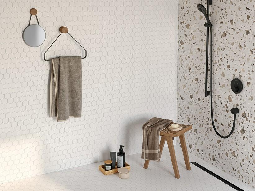 Mosaik Must Ice 29x27 Feinsteinzeug Zementoptik Weiß | IperCeramica