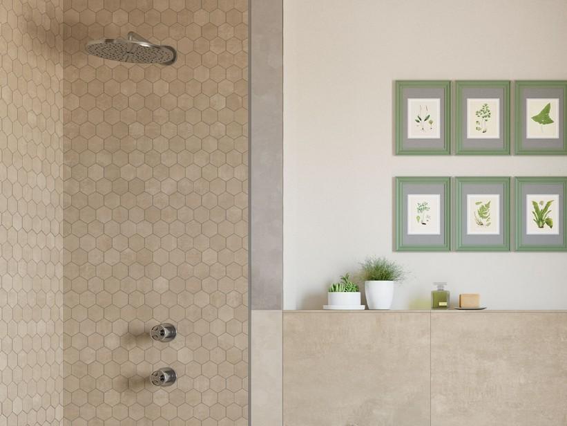 Mosaik Must Taupe 29X27 Feinsteinzeug Zementoptik Beige | IperCeramica