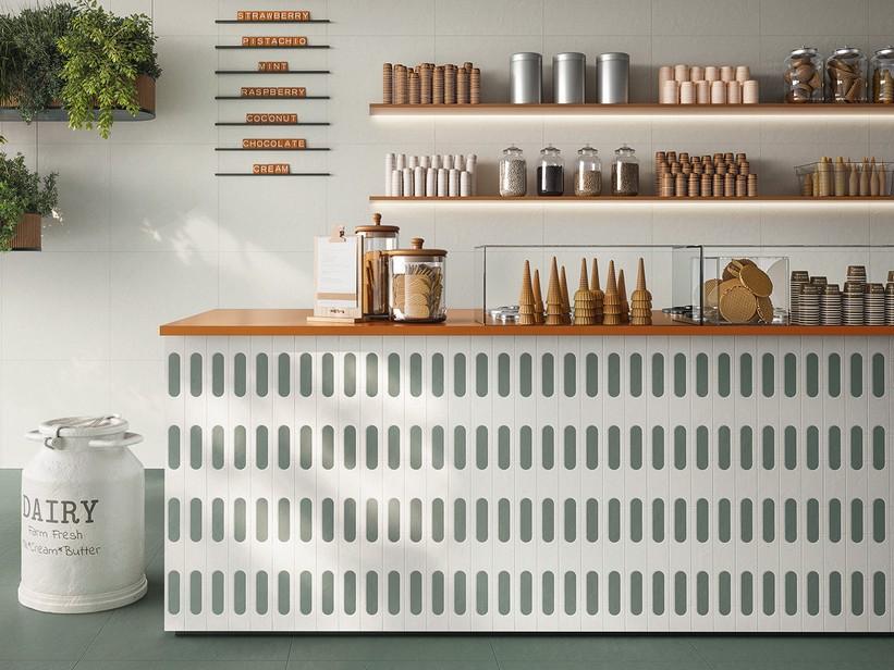 Mosaik Mykonos Archi Mix Verde 33,4x22 Harzoptik gefärbt | IperCeramica