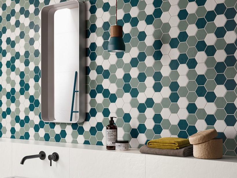Mosaik Mykonos Esagona Mix 29x27 Harzoptik gefärbt | IperCeramica