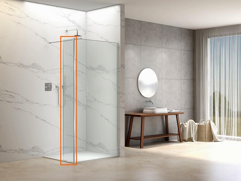 Spritzschutztür Walk-in Dusche Namaste' Gewellt Effekt mit Profil Chrom | IperCeramica