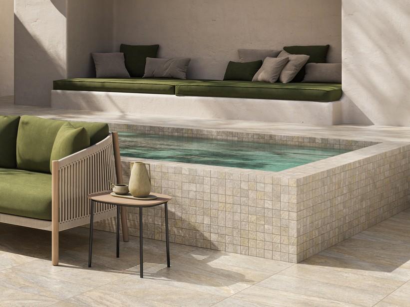 Mosaik Nepal Sand 30X30 Feinsteinzeug mit der Optik von beigem Quarzit | IperCeramica