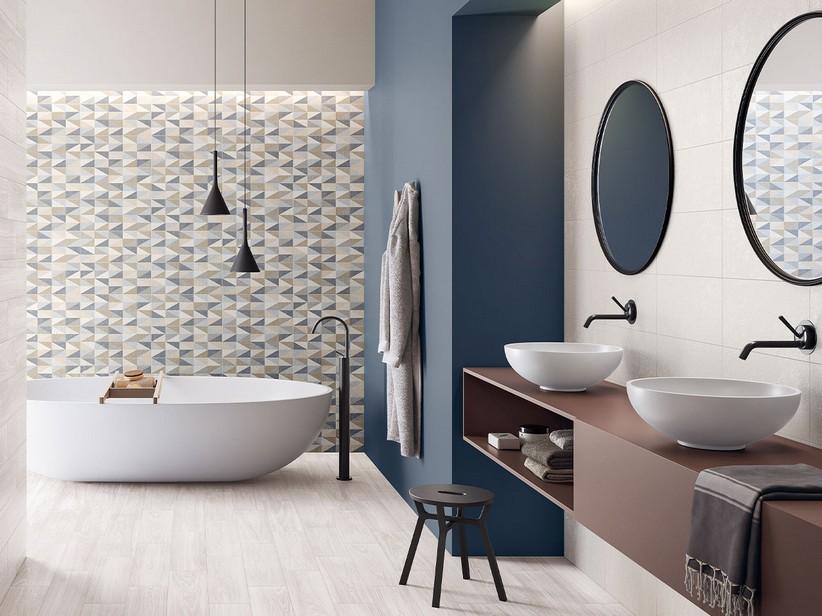 Wandfliese Next Deco Sky 20x45 Dekor geometrisch hellblau | IperCeramica