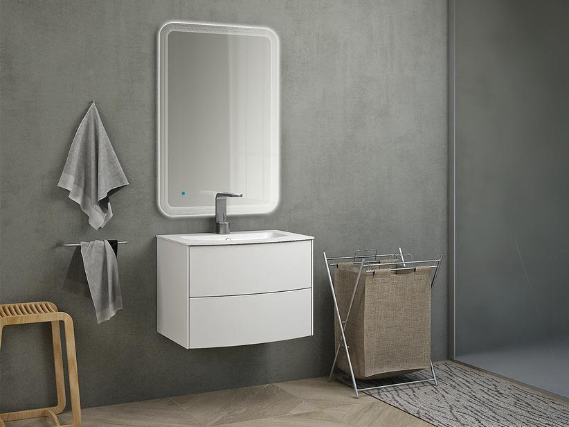 Badmöbel Olas 62cm Unterbau und integriertes Waschbecken Weiß matt | IperCeramica