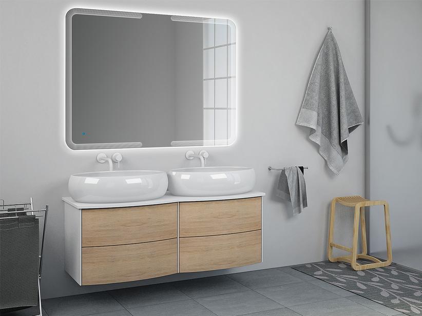 Badmöbel Olas 123 Unterteil und Platte Eiche Tabak | IperCeramica