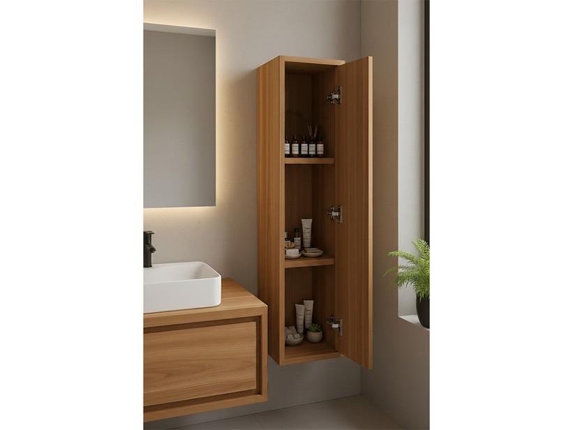 Bad-Hängeschrank Osaka H100 mit Tür aus Teak | IperCeramica