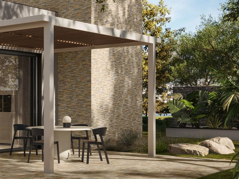 Wandfliese Outback Oro 16x39 Feinsteinzeug Quarzit-Maueroptik Gold | IperCeramica