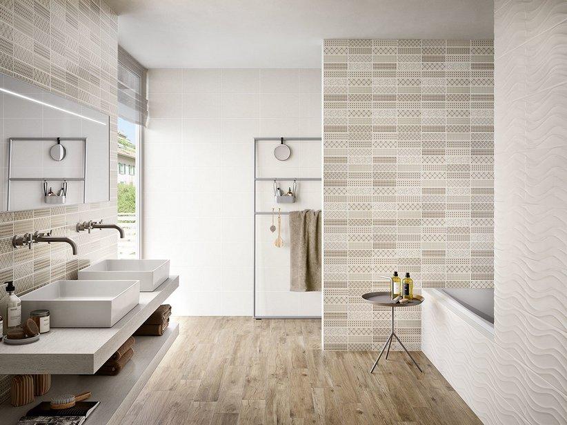 Wandfliese Pattern Sand 25X40 Patchwork Geometrisch Beige | IperCeramica