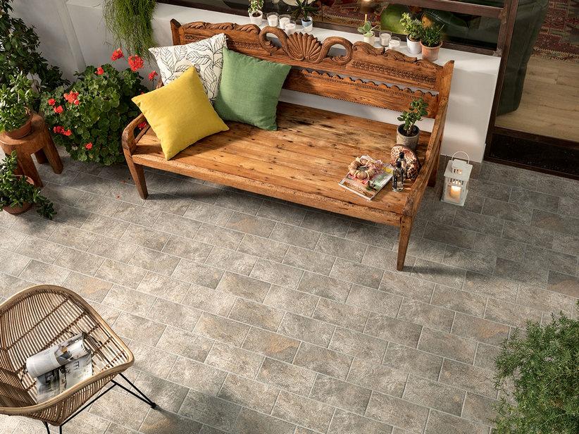 Fliese Peak Grey 15,35X30,7 Feinsteinzeug für Aussen Quarzitoptik Grau | IperCeramica