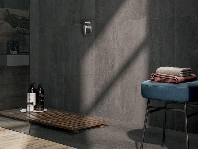 Fliese 3,5 mm dünn Slim Stone Black 50X100 Feinsteinzeug mit anthrazitgrauer Steinoptik | IperCeramica