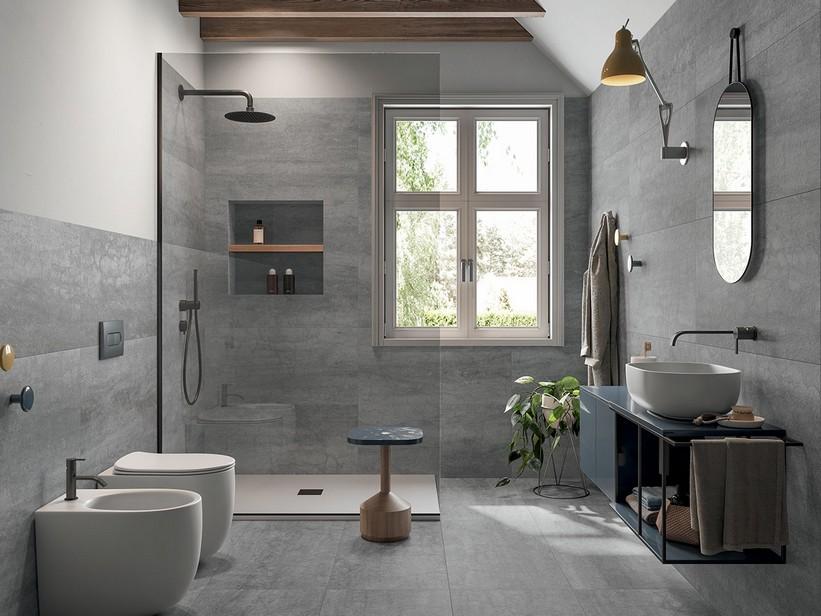 Fliese 3,5 mm dünn Slim Stone Grey 50X100 Feinsteinzeug mit grauer Steinoptik | IperCeramica