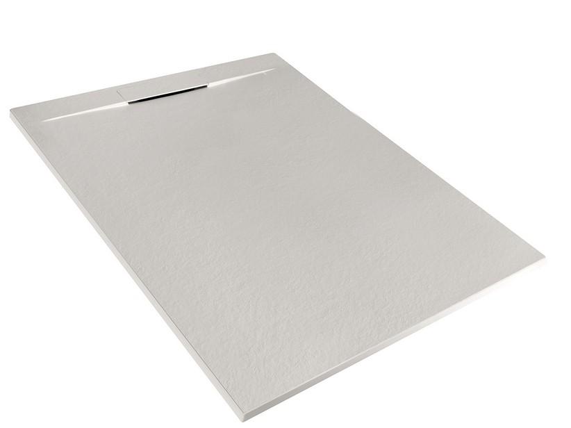 Duschwanne Matic 90x120 cm Harz mit gehämmerter Steinoptik Grau | IperCeramica