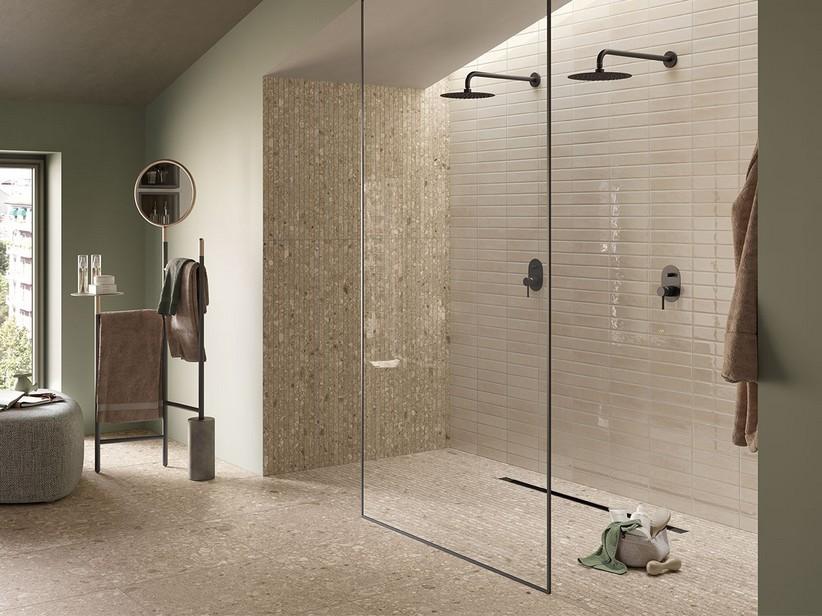 Mosaik Pietra d'Iseo Beige 20x120 Feinsteinzeug Steinoptik Ceppo di Grè | IperCeramica