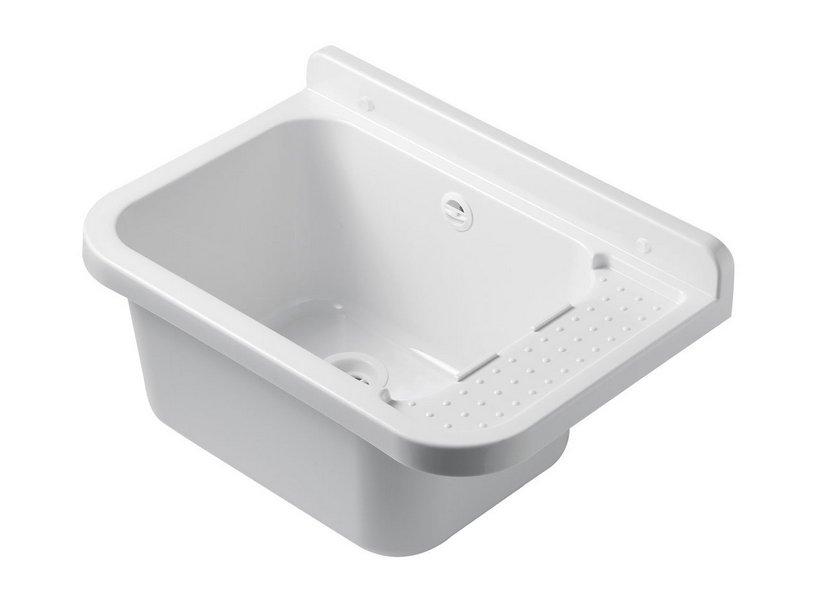 Waschküchenbecken Innen/Außen Einbau aus Polypropylen 50x34 cm Weiß matt | IperCeramica