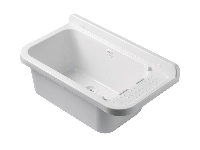 Waschküchenbecken Innen/Außen Einbau aus Polypropylen 59x34 cm Weiß matt | IperCeramica