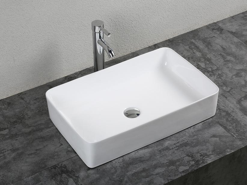 AUFSATZWASCHBECKEN PO' 60X37,5XH12 cm KERAMIK WEISS GLÄNZEND | IperCeramica