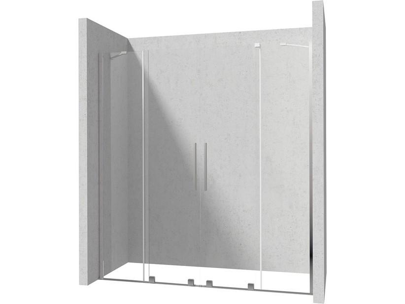 Duschkabine Prizma mit 2 Schiebetüren, 190 cm, H 195, Erw 88/90-98/100, 6 mm Glas, transparent, Profile Chrom | IperCeramica