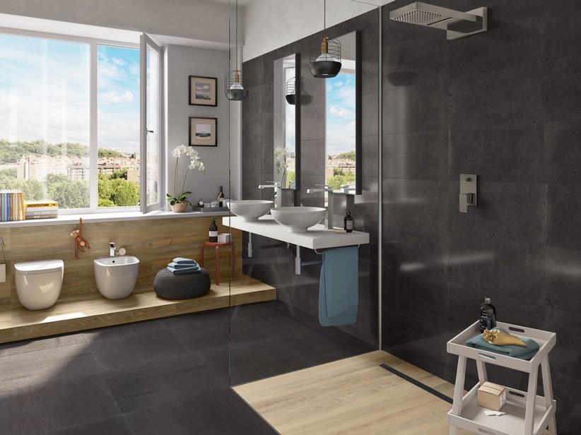 Fliese Project Black 30x60 Feinsteinzeug durchgefärbt Steinoptik Poliert Schwarz | IperCeramica