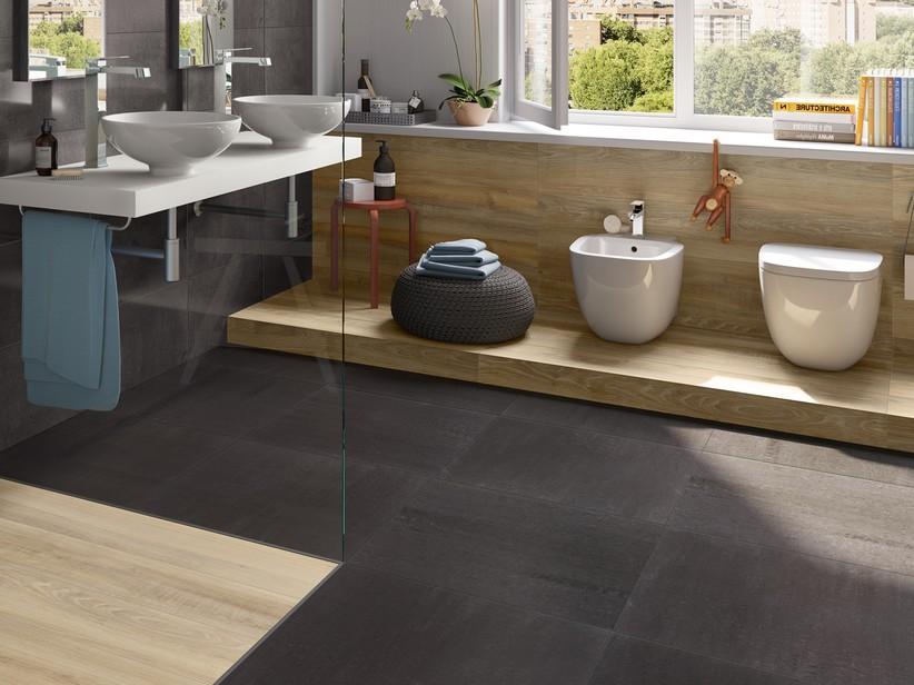 Fliese Project Black 60x60 Feinsteinzeug durchgefärbt Natural Steinoptik Schwarz | IperCeramica