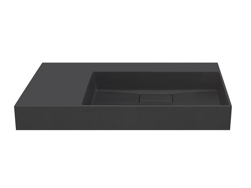 Waschbecken Unitop Eckig 100x48 cm Becken rechts Gussmarmor Anthrazit Matt | IperCeramica