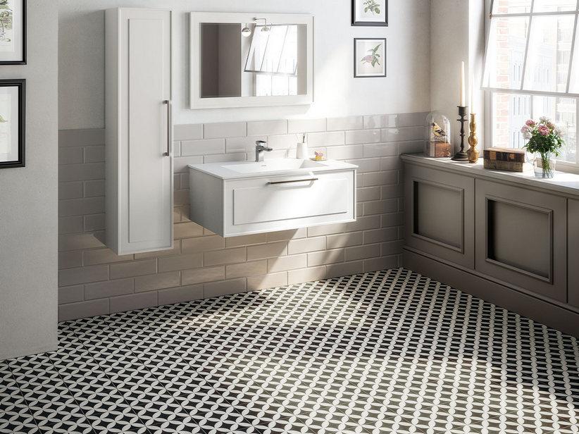 Fliese Quilt Dekor Belgravia 20X20 Feinsteinzeug Cementina-Optik | IperCeramica