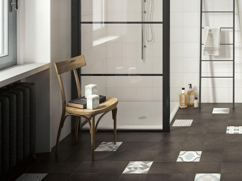 Fliese Quilt Black 20X20 Feinsteinzeug Cementina-Optik | IperCeramica