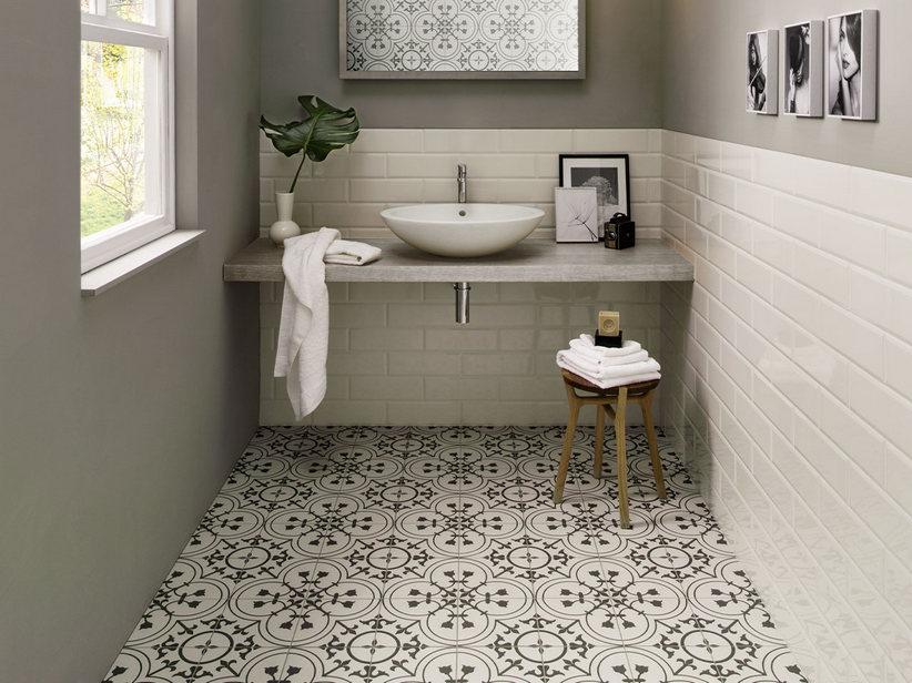 Fliese Quilt Dekor Kensington 20X20 Feinsteinzeug Cementina-Optik | IperCeramica