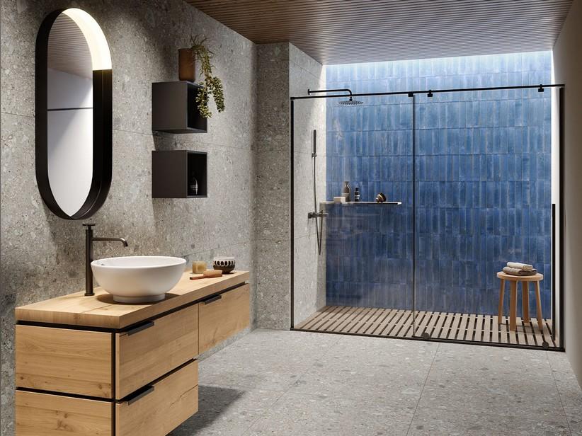 Fliese Raku Zweite Wahl 6x25 Feinsteinzeug Dunkelblau Cobalto glänzend | IperCeramica