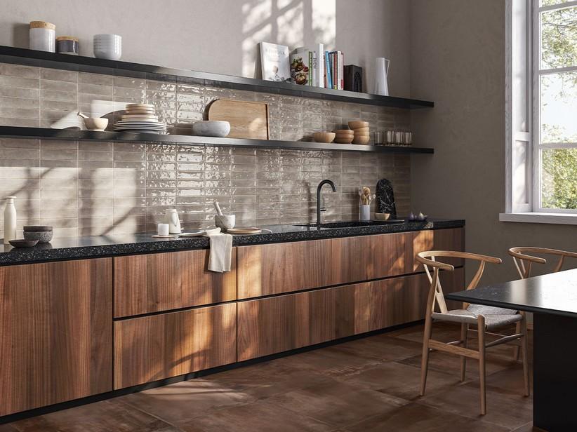 Fliese Raku 6x25 Feinsteinzeug grau glänzend | IperCeramica