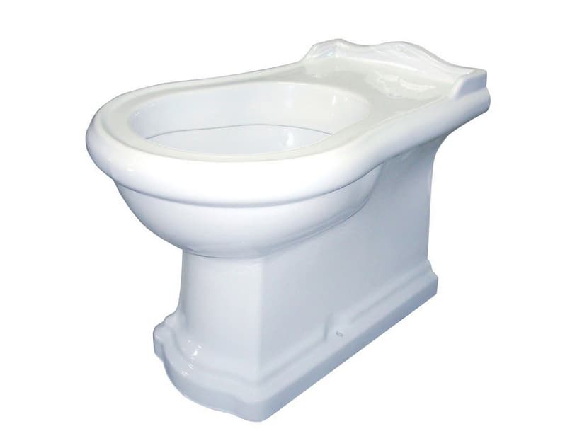 STAND-WC RETRO' 61X39 cm WANDBÜNDIG WAND/FUSSBODEN-ABFLUSS WEISS GLÄNZEND | IperCeramica