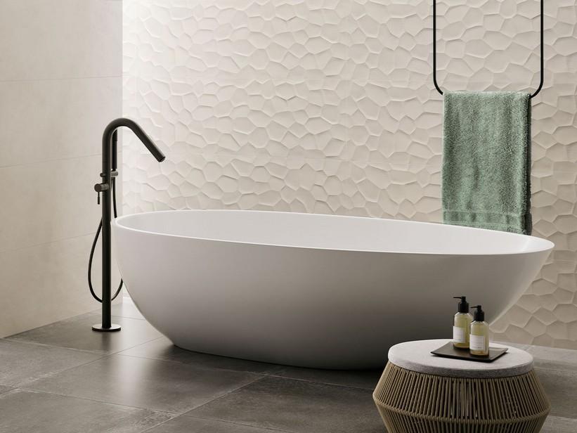 Wandfliese Rooms 3D White 40X120 Dreidimensionale Wirkung Weiss | IperCeramica